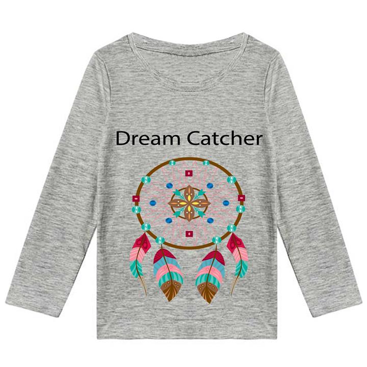 تیشرت آستین بلند دخترانه طرح dream catcher کد K77